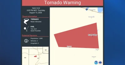National Weather Service Issues Tornado Warning In Utah for Tooele County