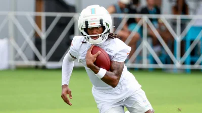 Caleb Douglas listed among Dolphins' top three receivers after strong camp showing