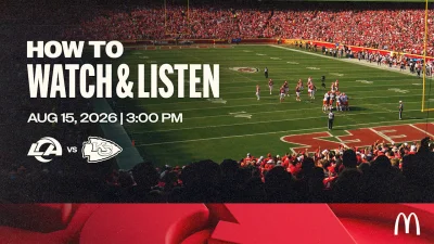 Chiefs-Rams preseason opener at Arrowhead Stadium on August 15 — Jarquez Hunter