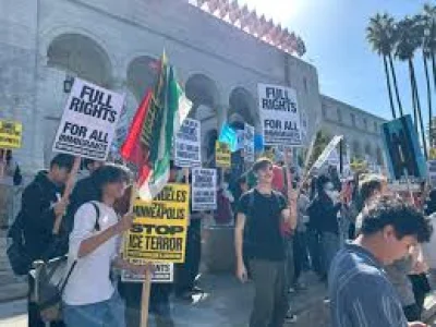 Ingrid Villeda patrols Los Angeles Unified School District before class