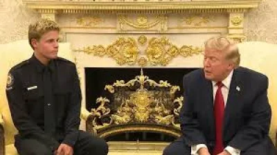 Donald Trump Meets Ryder Williams in Trump Lifeguard White House Visit