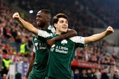 Andrews Tetteh and Abdullahi Umar each score twice in Panathinaikos F.c. 2-2 draw with Hradec Králové