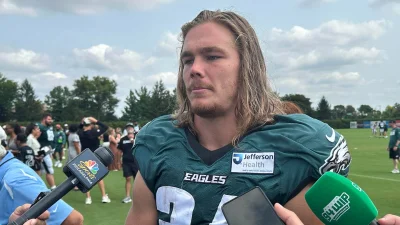 Carson Steele embraces a Swiss Army Knife role for the Eagles