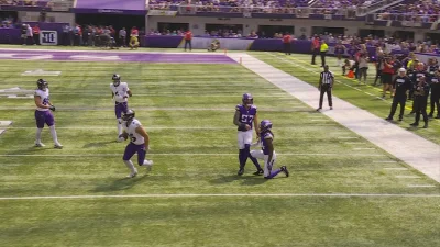 Josh Cuevas catches Tyler Huntley pass for 17-yard gain