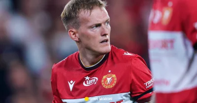 Przemysław Wiśniewski red card after VAR in Sląsk Wrocław Vs Widzew Łódź