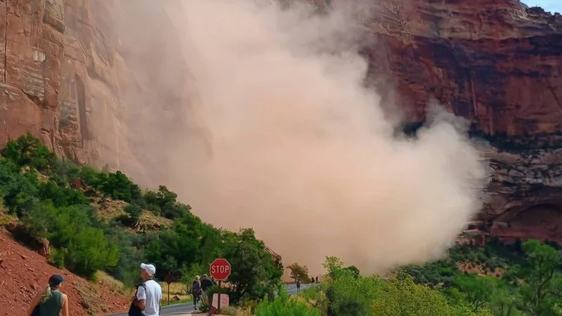 Rockfall closes Zion National Park access past The Grotto