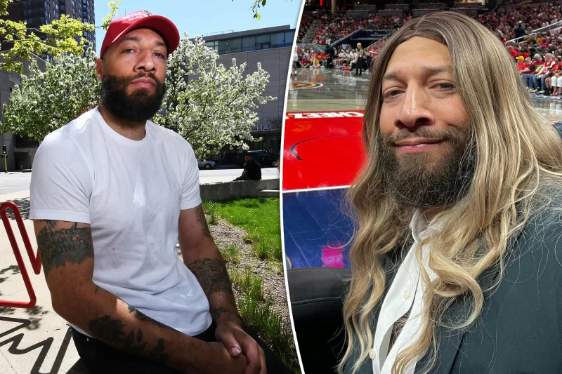 Royce White wears long blonde wig at Fever game after declaring for 2027 WNBA Draft