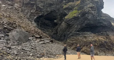 Kelsey Head rockfall smothers Holywell Cave entrance — Holywell Cave Collapse