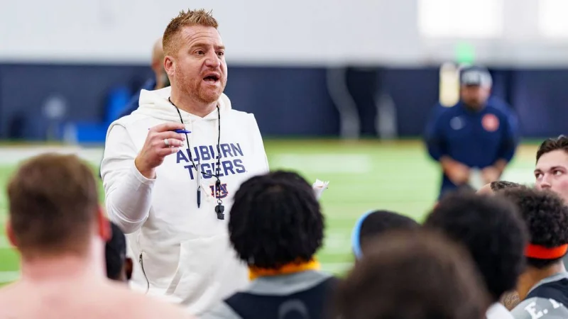 Auburn Coach Alex Golesh ready for Baylor debut in Atlanta as year one begins with standards, not excuses