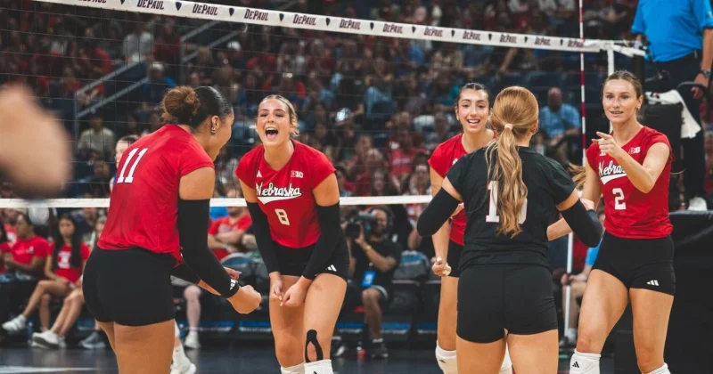 Kenna Cogill’s first career start helps Huskers sweep DePaul 25-19, 25-13, 25-15