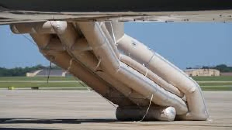 Donald Trump Air Force One Slide deployed during Joint Base Andrews check