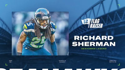 Richard Sherman to raise the 12th Man Flag before Seahawks vs. Patriots