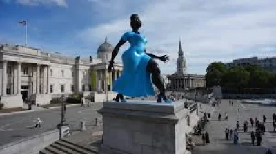Tschabalala Self Unveils Lady in Blue on Woman In Blue In Trafalgar Square