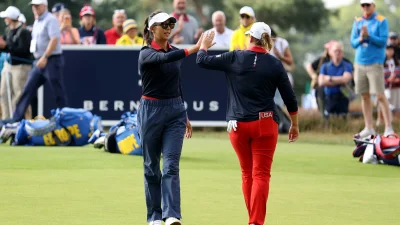 Alison Lee and Lauren Coughlin Deliver a 6 and 5 Lift for the U.S. at the Solheim Cup