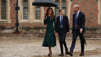 Prince George starts Eton College in published photos, alongside Prince William