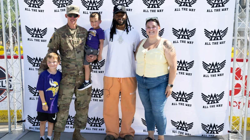 Aaron Jones helps give back to military youth with shoe giveaway at United Heroes League