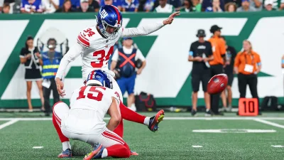 Dominic Zvadiac can chase 128 points and a Giants rookie record after winning the kicking job