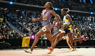 Kenny Bednarek wins men’s 100m in 9.85 as first individual global title arrives in Budapest
