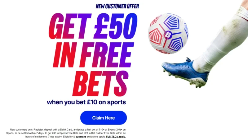 William Hill not featured: Betfred’s £50 free-bets offer gives new customers a simple way in