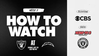 Raiders Schedule: Raiders at Chargers in Week 2 gives fans TV, radio and streaming options