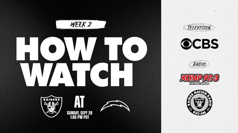 Raiders Schedule: Raiders at Chargers in Week 2 gives fans TV, radio and streaming options