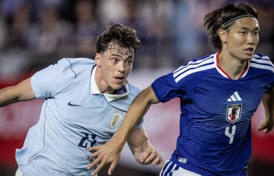 Diego Forlán's debut ends in a 3-1 Uruguay loss to Japan — Japan Vs Uruguay