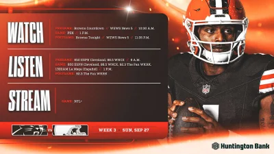 Browns Game Today: Cleveland hosts Panthers on Sunday, Sept. 27, 2026 at 1 p.m. ET