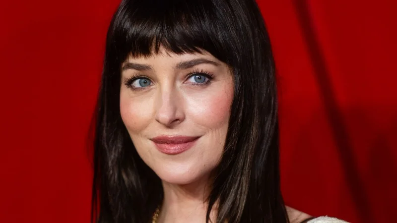 Dakota Johnson Matches Black Nails to Black Underwear at Verity