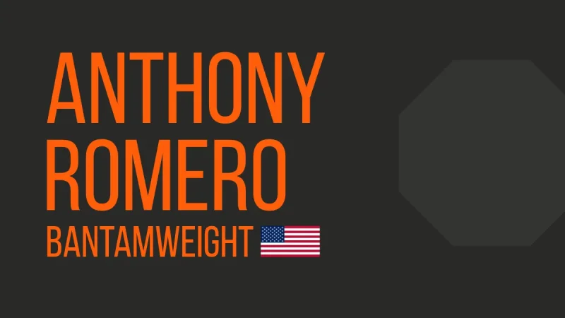 Anthony Romero’s 7-2 record and one no contest earned him a UFC call on three days’ notice