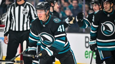 Igor Chernyshev turns a Sharks overtime win into a statement night — two goals and a first NHL point in a 5-4 thriller