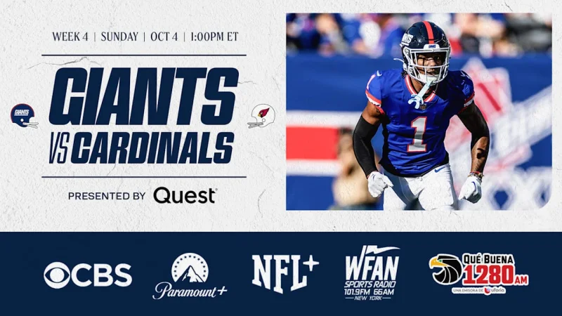 Giants Record: New York leads Cardinals 81-46-2 all-time heading into Week 4
