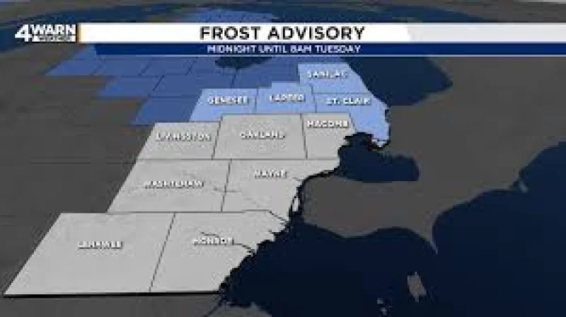 Ron says Frost Advisory covers 4 counties until 8 a.m. Tuesday — Freeze Warning
