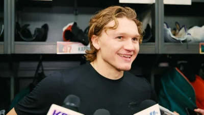 Wildscore: Kirill Kaprizov fronts Minnesota Wild media after Boston win on 10/3