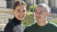 Katie Holmes And Jason Bards Yarmosky Attend Gabriela Hearst in Paris