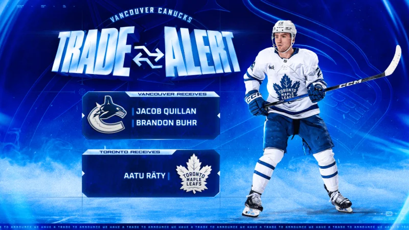 Aatu Raty traded for Jacob Quillan and Brandon Buhr as Canucks add depth