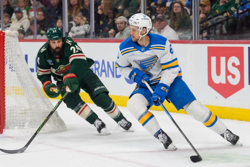 Pavel Buchnevich out for Blues Vs Wild after returning to St. Louis for birth of child