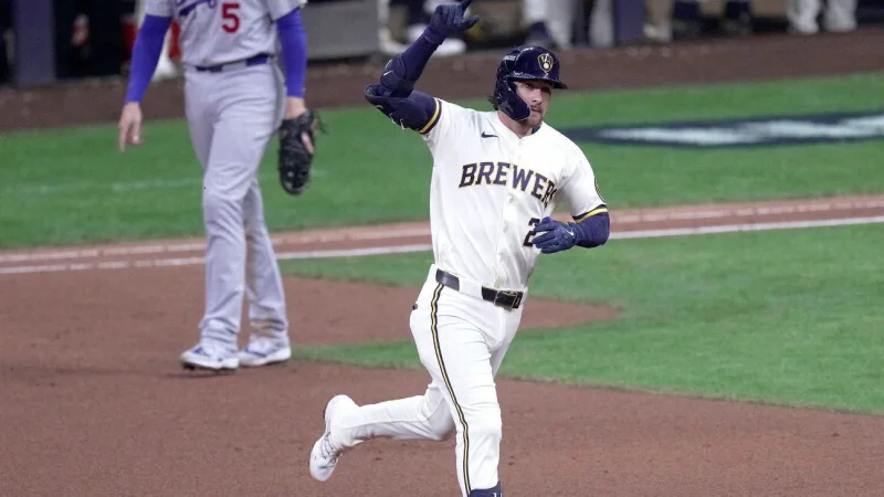 Milwaukee Brewers Players are one win from the World Series after Game 3 domination over the Los Angeles Dodgers
