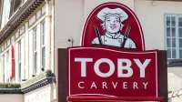 Tee Gee shows Toby Carvery Seven-pound Roast weighing in Poole