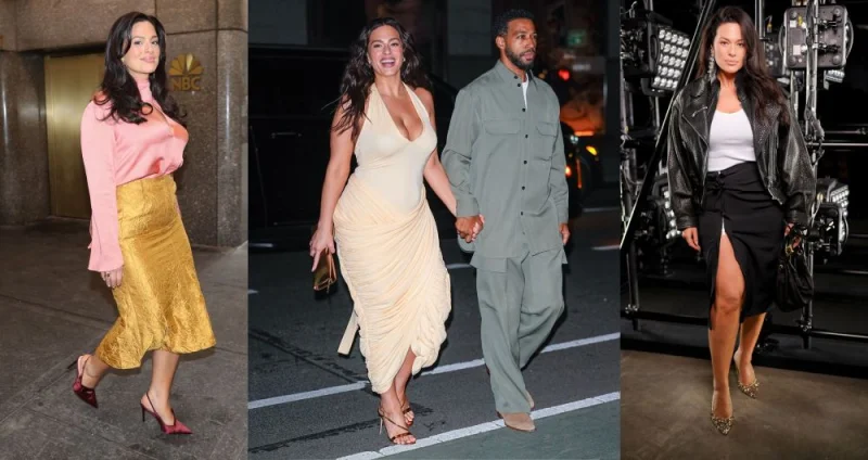 Ashley Graham Maps 2026 in Tiger Stripe Heels and Sandals