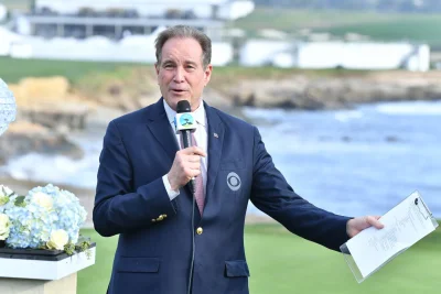 Jim Nantz says "My wrist is broken" after J.J. Watt football punch demo — Jim Nantz J.j. Watt Football Punch