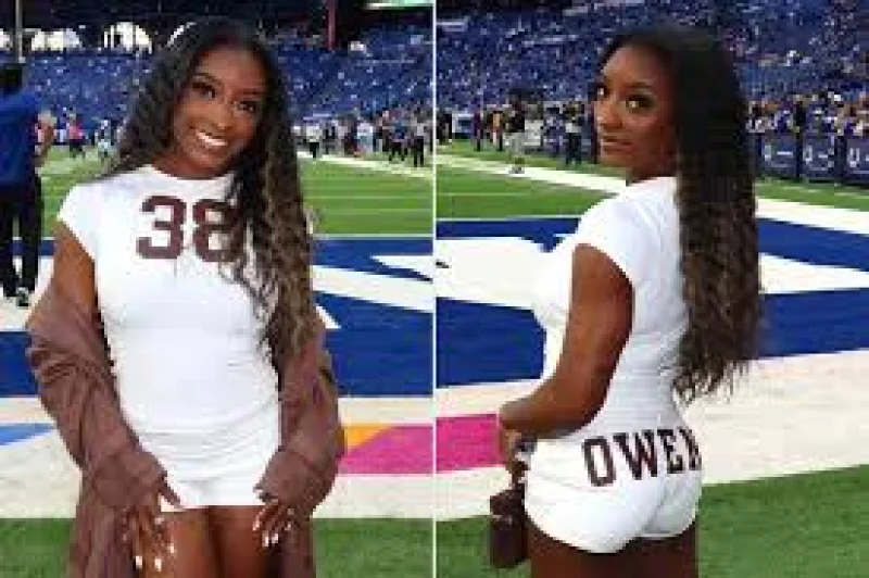 Simone Biles Flaunts No. 38 Custom Look for Jonathan Owens — Simone Biles Custom Outfit Indianapolis Colts