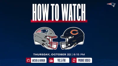 Prime Video will carry Bears Vs Patriots, with local TV options in Boston and Manchester