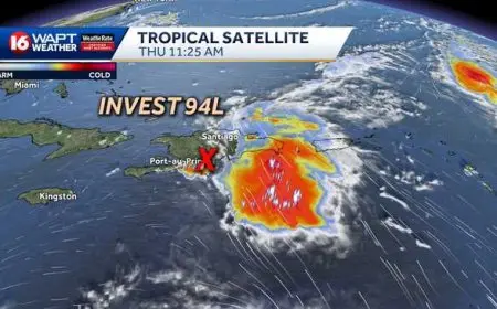 Tropical Storm Humberto Forecast: NOAA Hurricane Tracker Monitors Invest 94L as Hurricane Center Issues Updates as Rare Fujiwhara Effect Looms