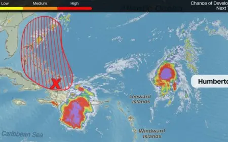 Tropical Storm Humberto Forecast Intensifies: National Hurricane Center Warns of Possible Hurricane Upgrade and Fujiwhara Effect