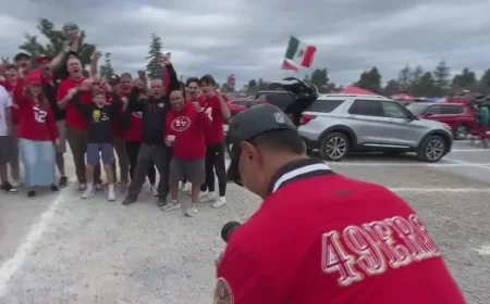 49ers Fan Captivates Social Media with Vibrant Tailgate Celebration Videos