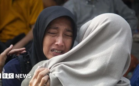 Indonesia school building collapse leaves dozens of students and workers trapped