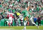 Is Dallas Goedert playing today? Yes — and he scored twice on National Tight Ends Day