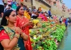 Women Honor Setting Sun with Chhath Puja Rituals at Varanasi Ghats