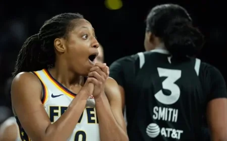 Fever’s Mitchell Suffers Leg Injury in Semifinal Game 5 Against Aces