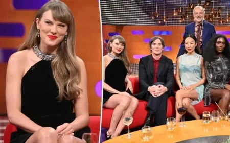 Taylor Swift Dazzles in Velvet LBD on ‘The Graham Norton Show’